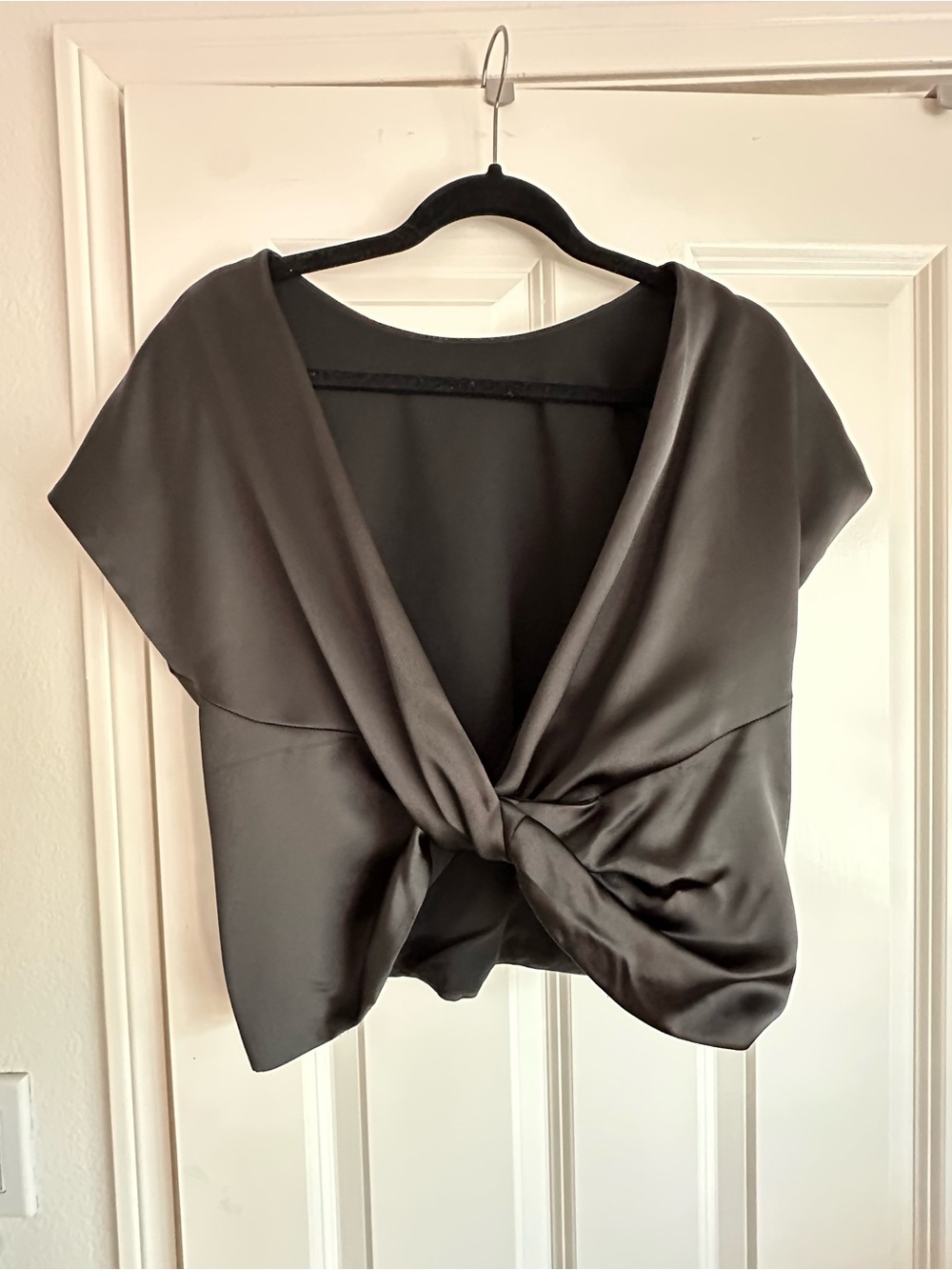 Zara - Black Satin Effect Reversible Blouse (size S) NWT - Picture 4 of 5